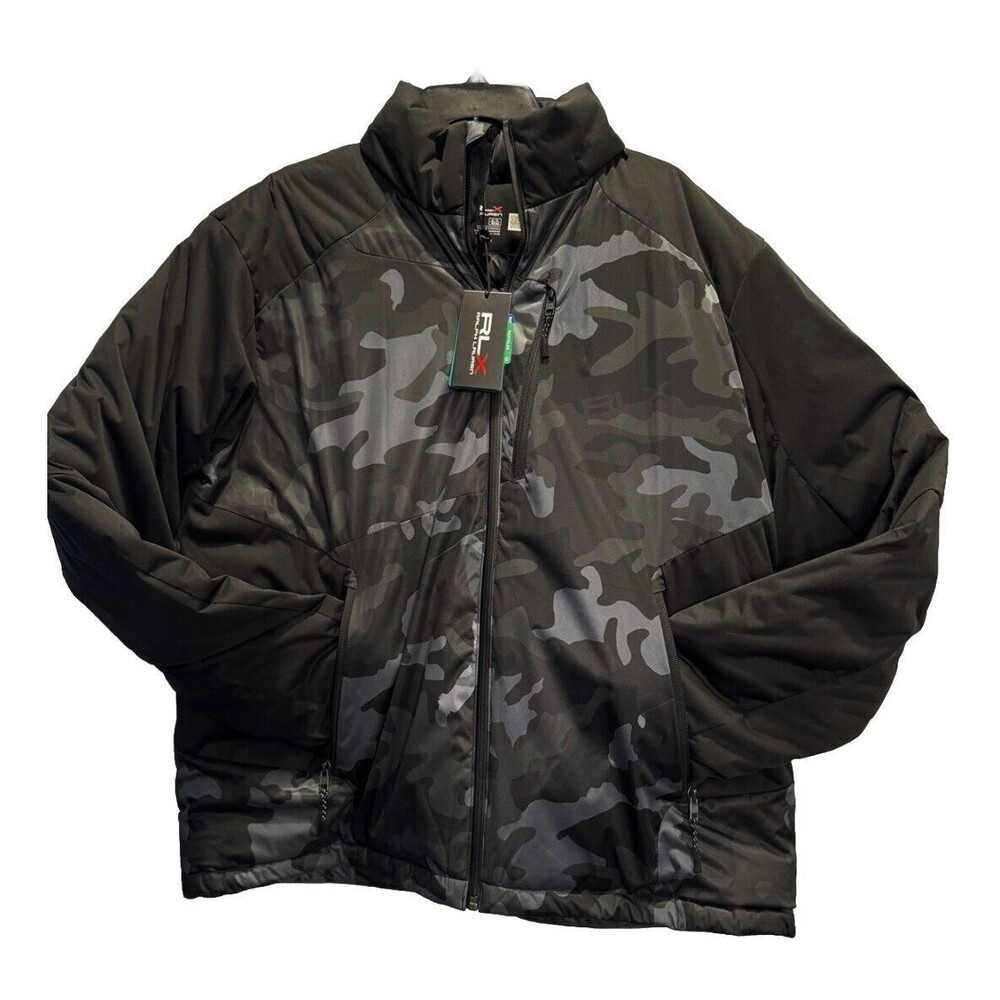 RLX Ralph Lauren Black Camo Heavy Golf Jacket Waterproof Insulated NWT Mens XL